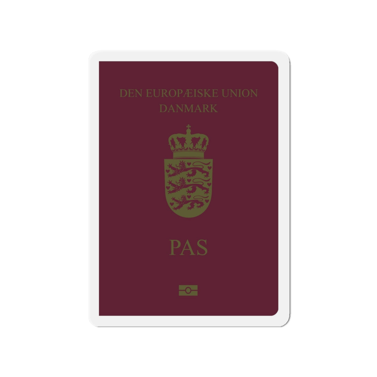 Danish Passport - Die-Cut Magnet-3" x 3"-The Sticker Space