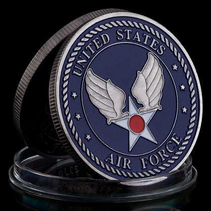 "Death Smiles At Everyone, The Air Force Smiles Back" (U.S. Air Force) Silver Plated Challenge Coin-The Sticker Space
