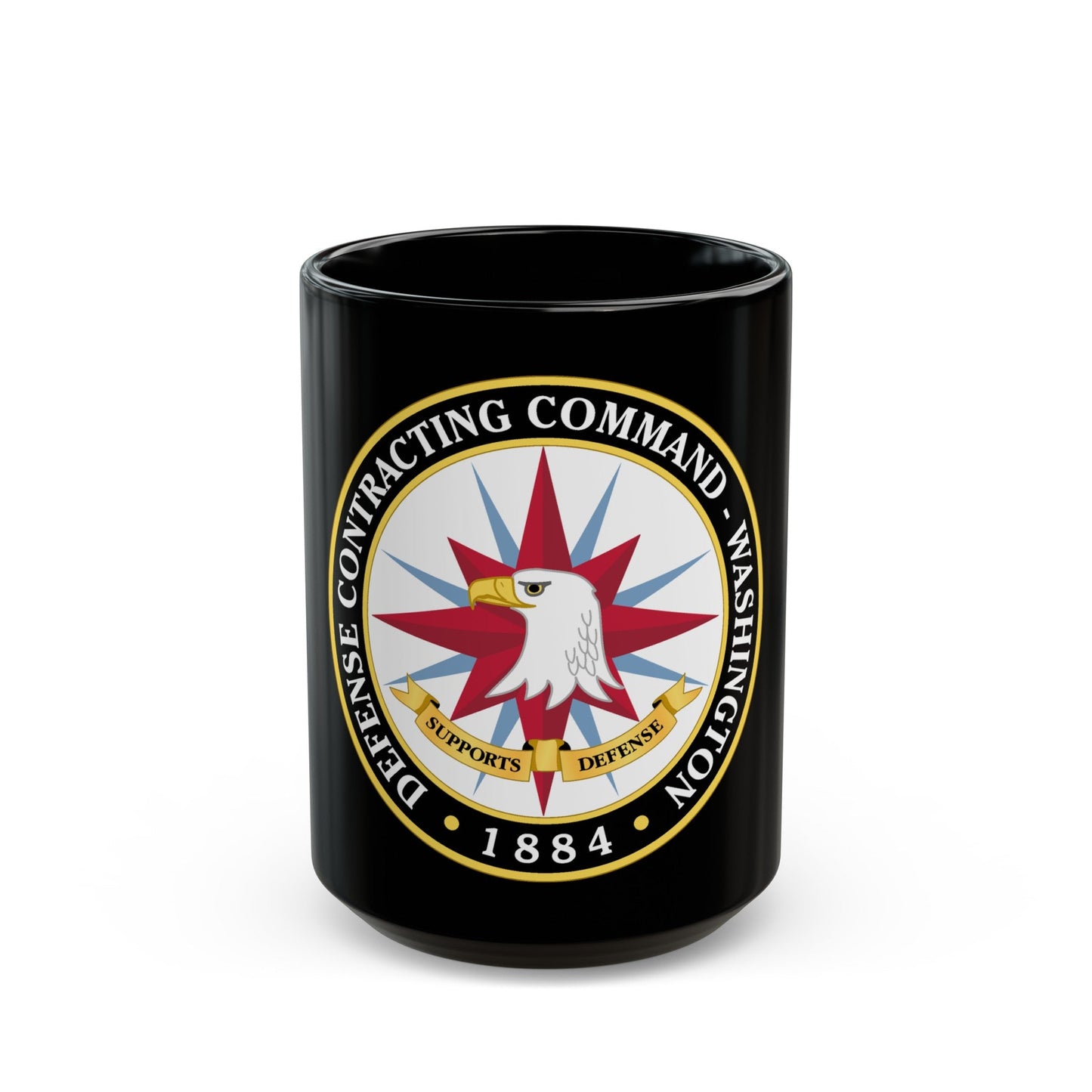 Defense Contracting Command Washington (U.S. Army) Black Coffee Mug-15oz-The Sticker Space