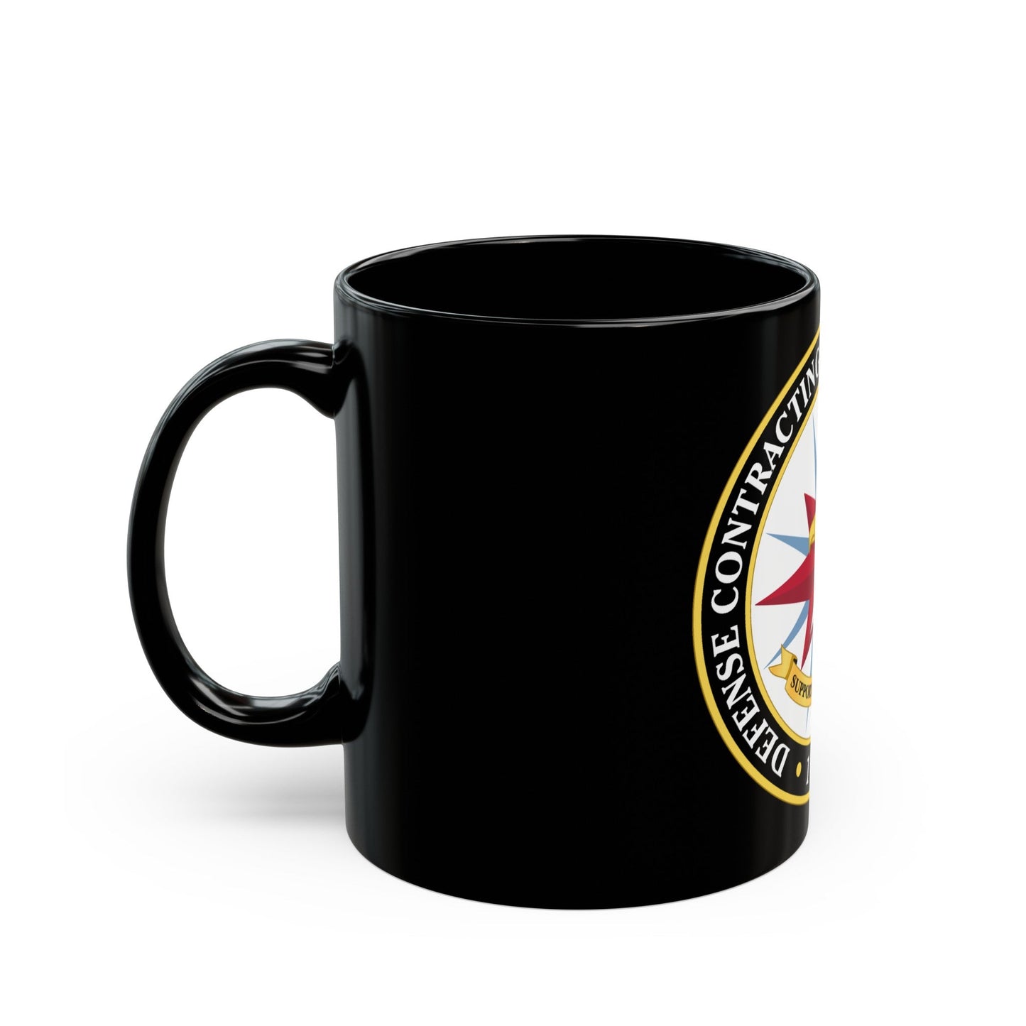 Defense Contracting Command Washington (U.S. Army) Black Coffee Mug-The Sticker Space