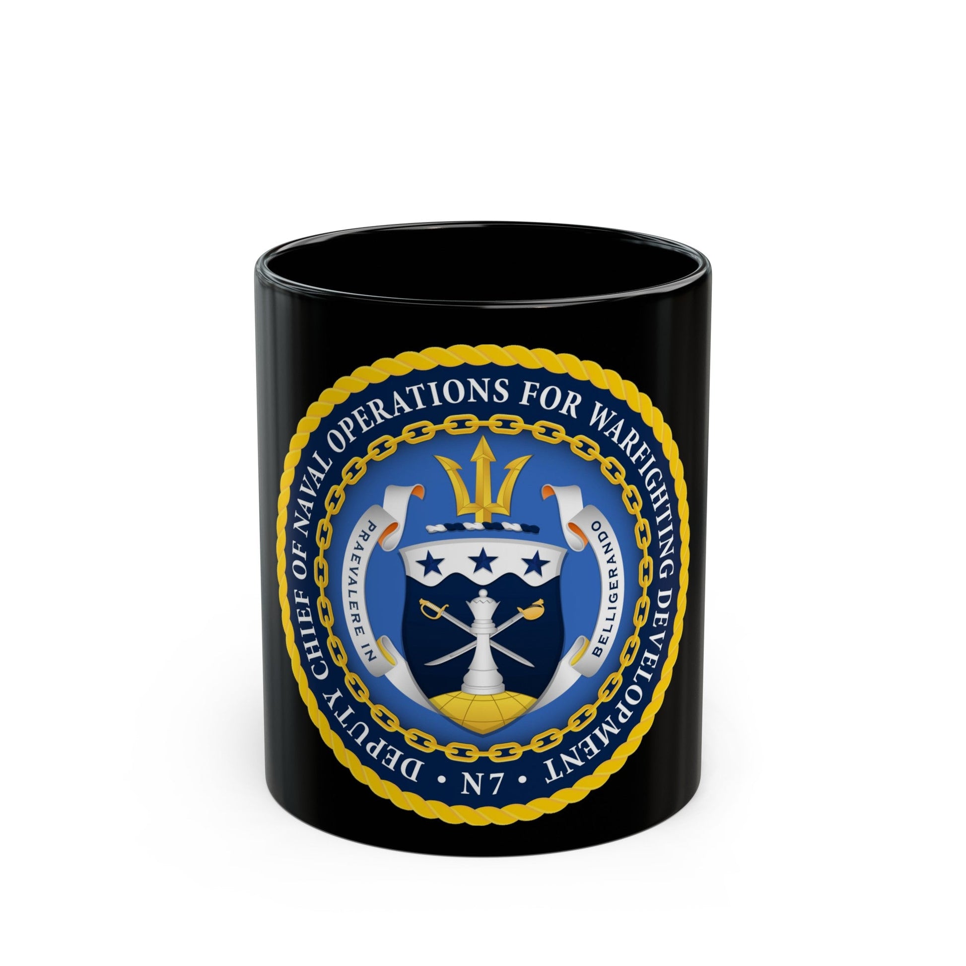 Deputy Chief of Naval Operations for Warfighting Development N7 (U.S. Navy) Black Coffee Mug-11oz-The Sticker Space
