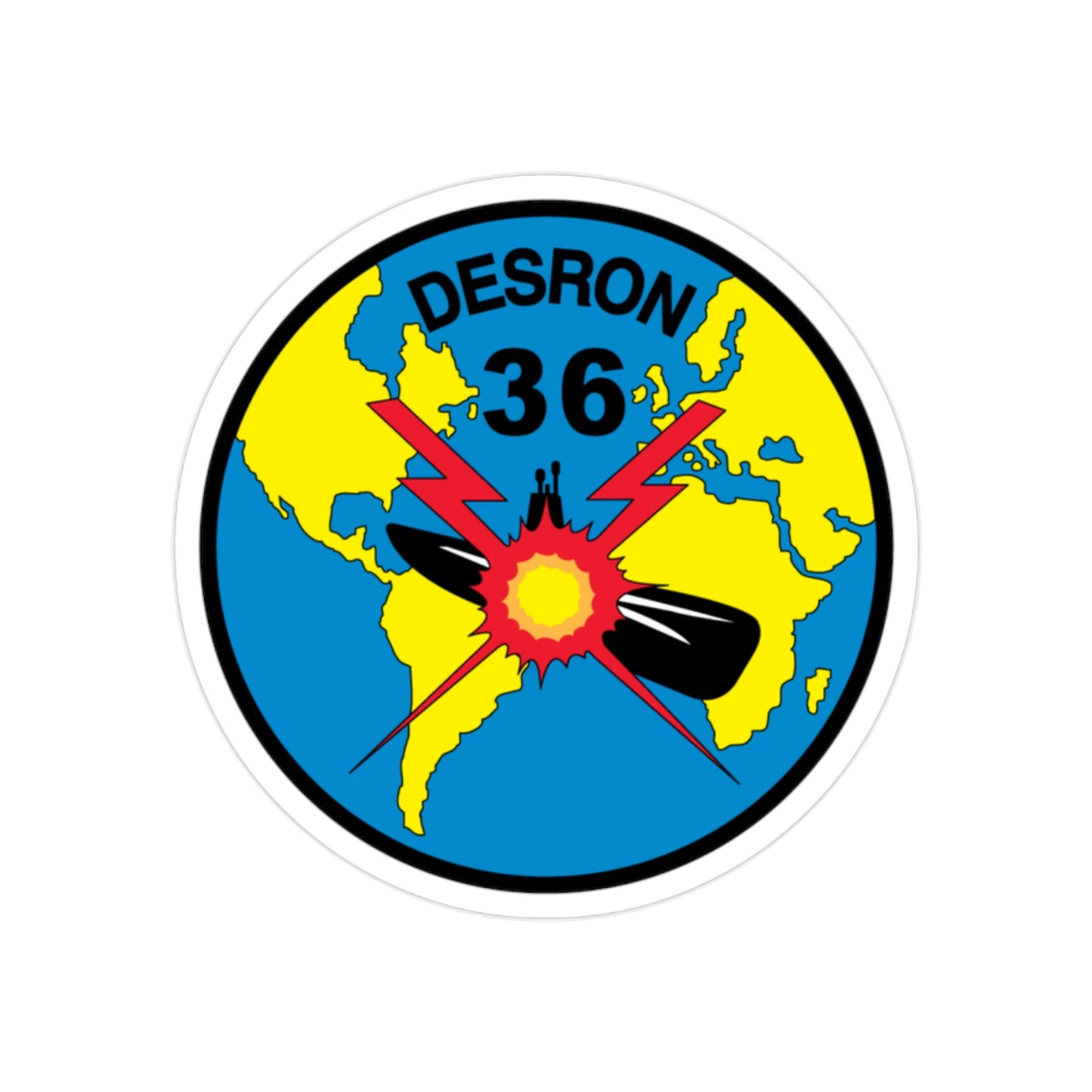 Desron 36 (U.S. Navy) Transparent STICKER Die-Cut Vinyl Decal-2 Inch-The Sticker Space
