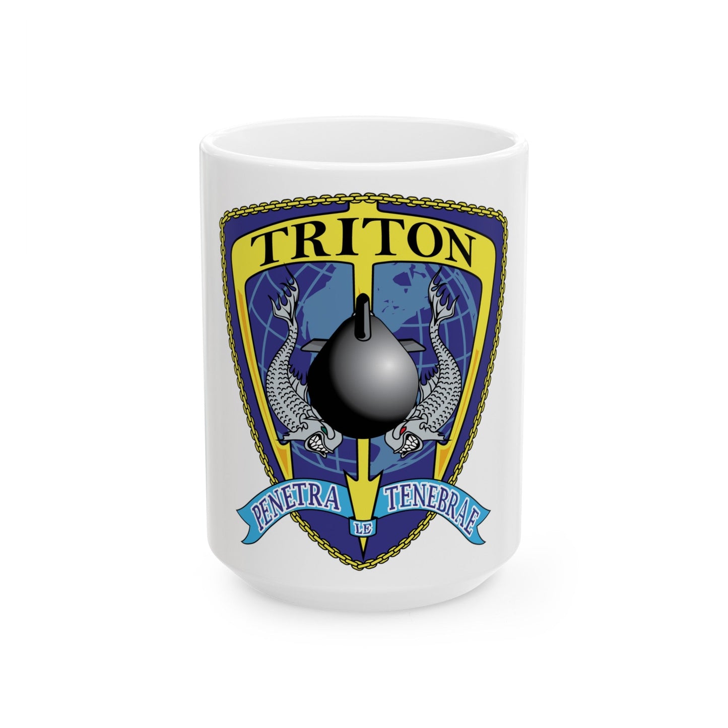 Det Triton (U.S. Navy) White Coffee Mug-15oz-The Sticker Space