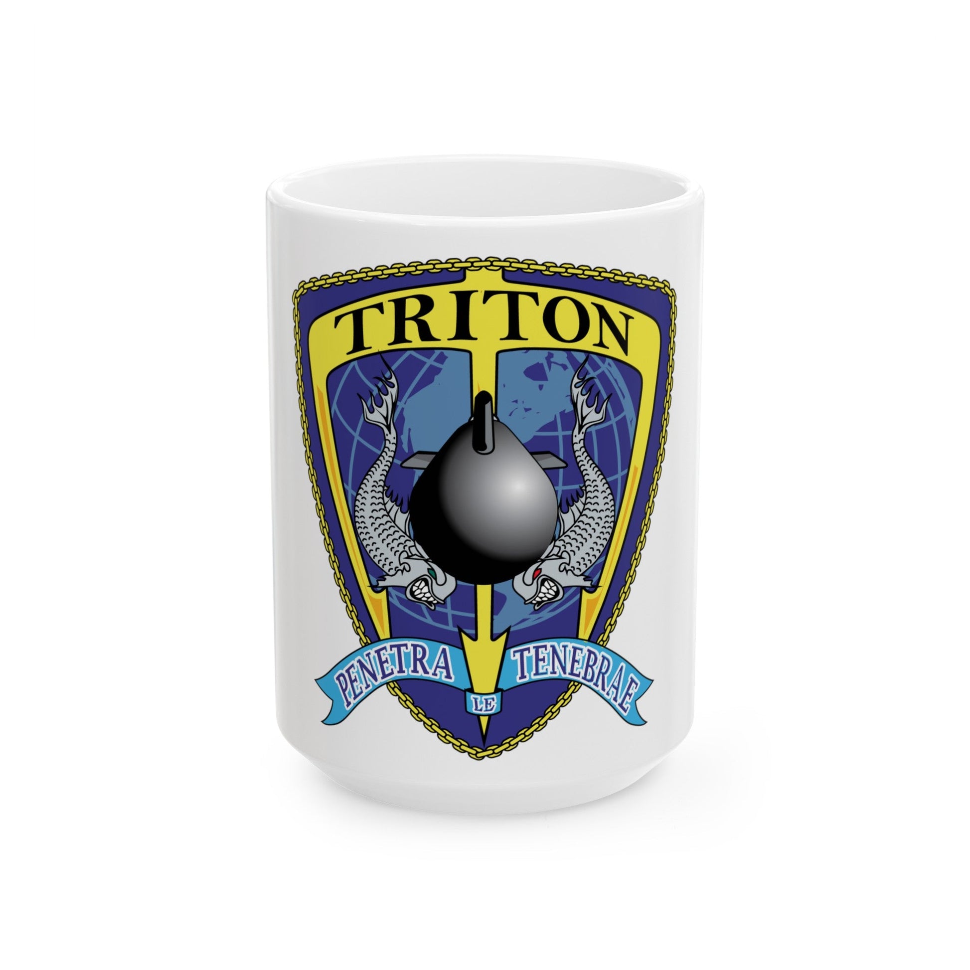 Det Triton (U.S. Navy) White Coffee Mug-15oz-The Sticker Space