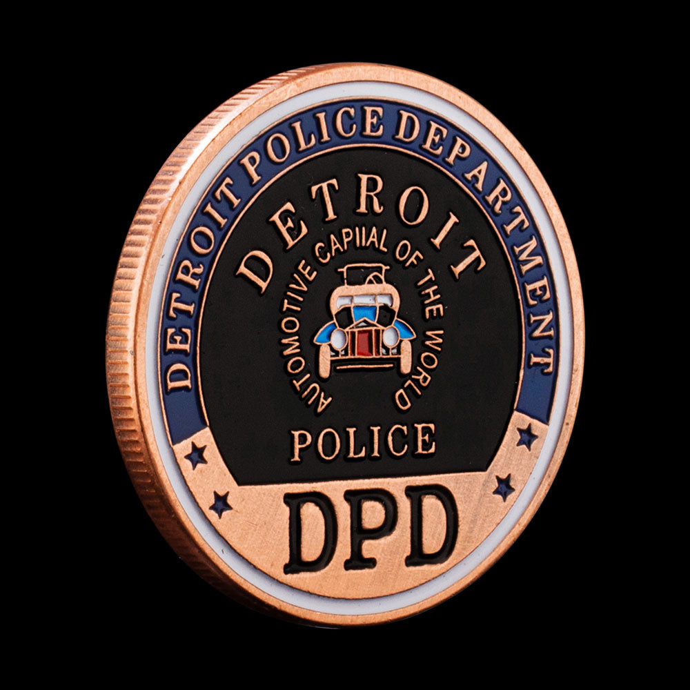 Detroit Police Department DPD - Bronze Plated Challenge Coin-The Sticker Space