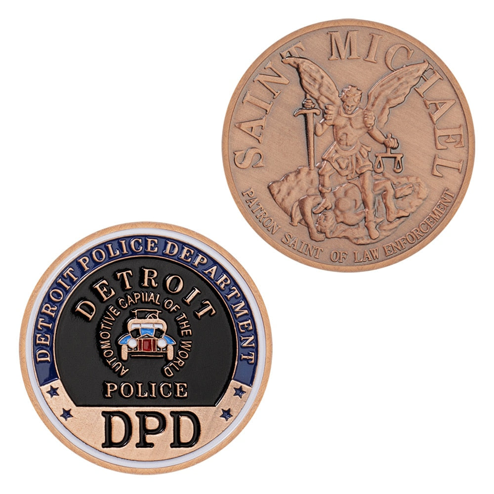 Detroit Police Department DPD - Bronze Plated Challenge Coin-The Sticker Space