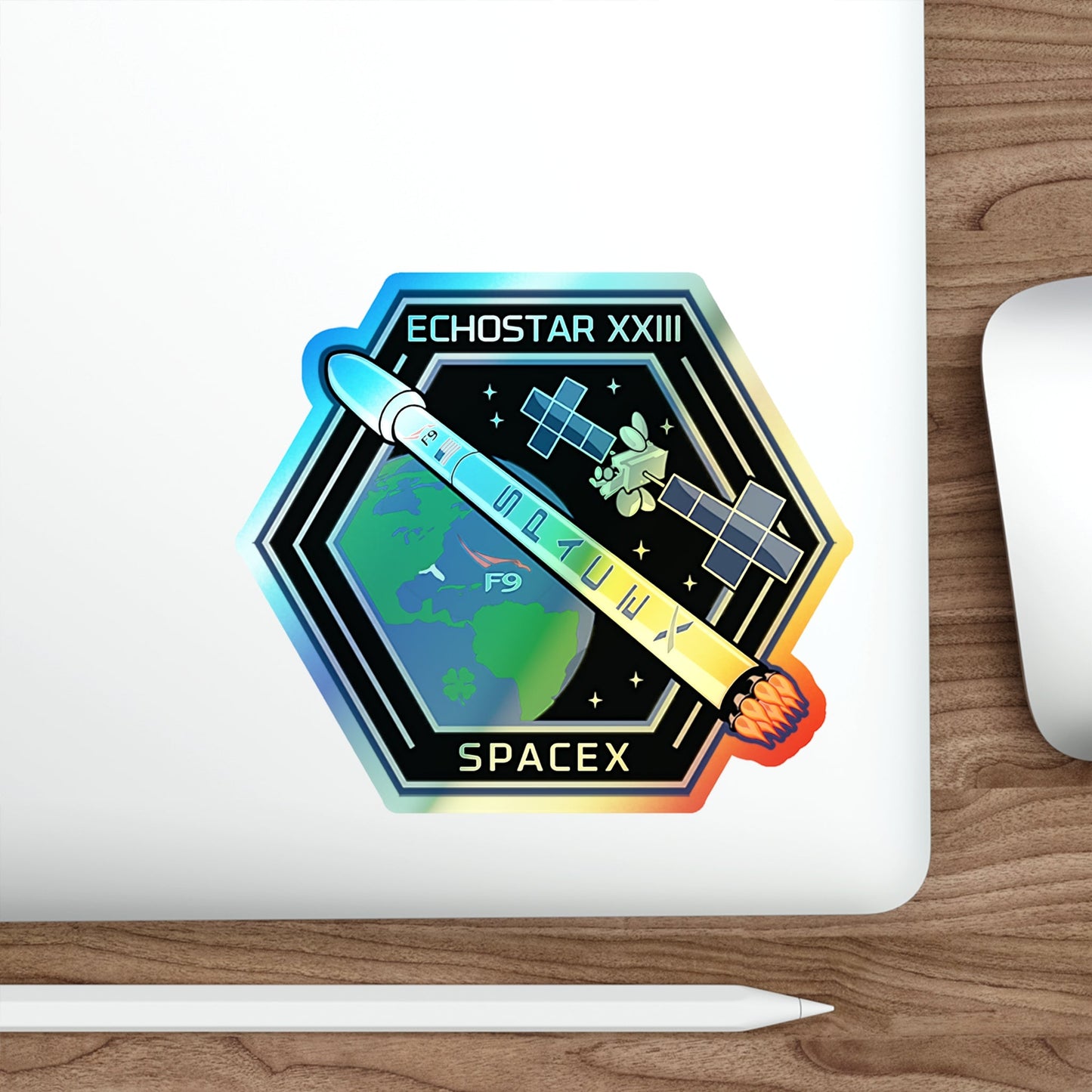 EchoStar 23 (SpaceX) Holographic STICKER Die-Cut Vinyl Decal-The Sticker Space
