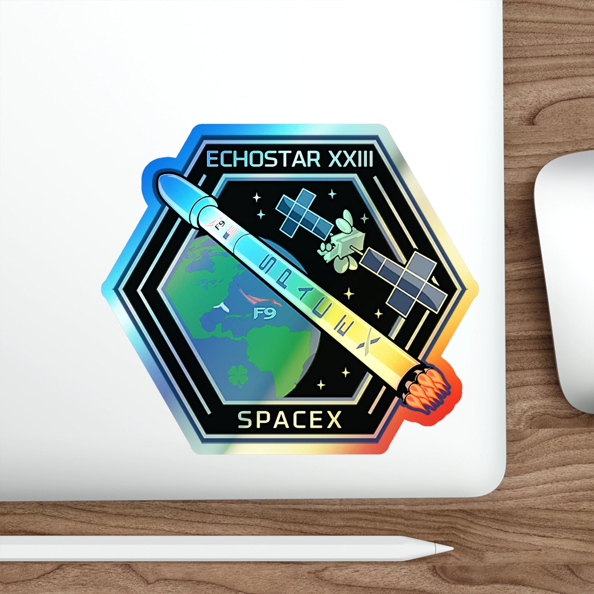 EchoStar 23 (SpaceX) Holographic STICKER Die-Cut Vinyl Decal-The Sticker Space