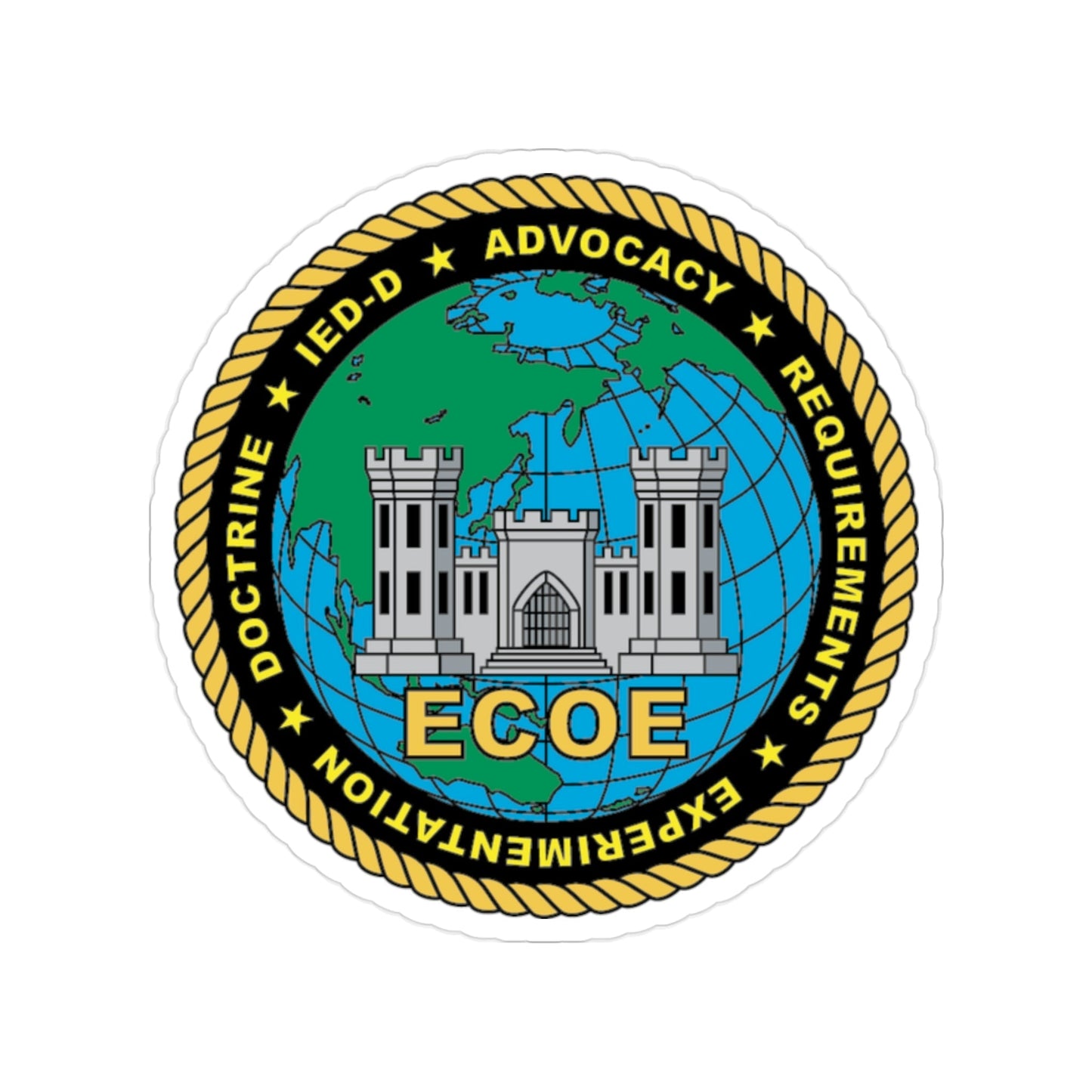 ECOE Engineer Center of Excellence (USMC) Transparent STICKER Die-Cut Vinyl Decal-2 Inch-The Sticker Space