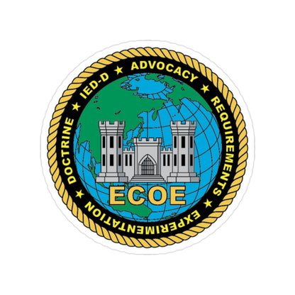 ECOE Engineer Center of Excellence (USMC) Transparent STICKER Die-Cut Vinyl Decal-2 Inch-The Sticker Space