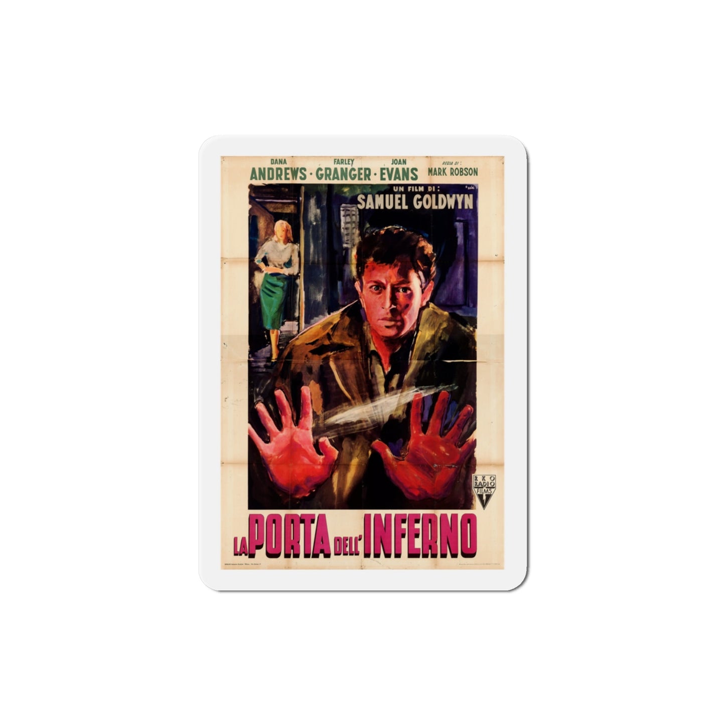 Edge of Doom 1950 v2 Movie Poster Die-Cut Magnet-3 Inch-The Sticker Space