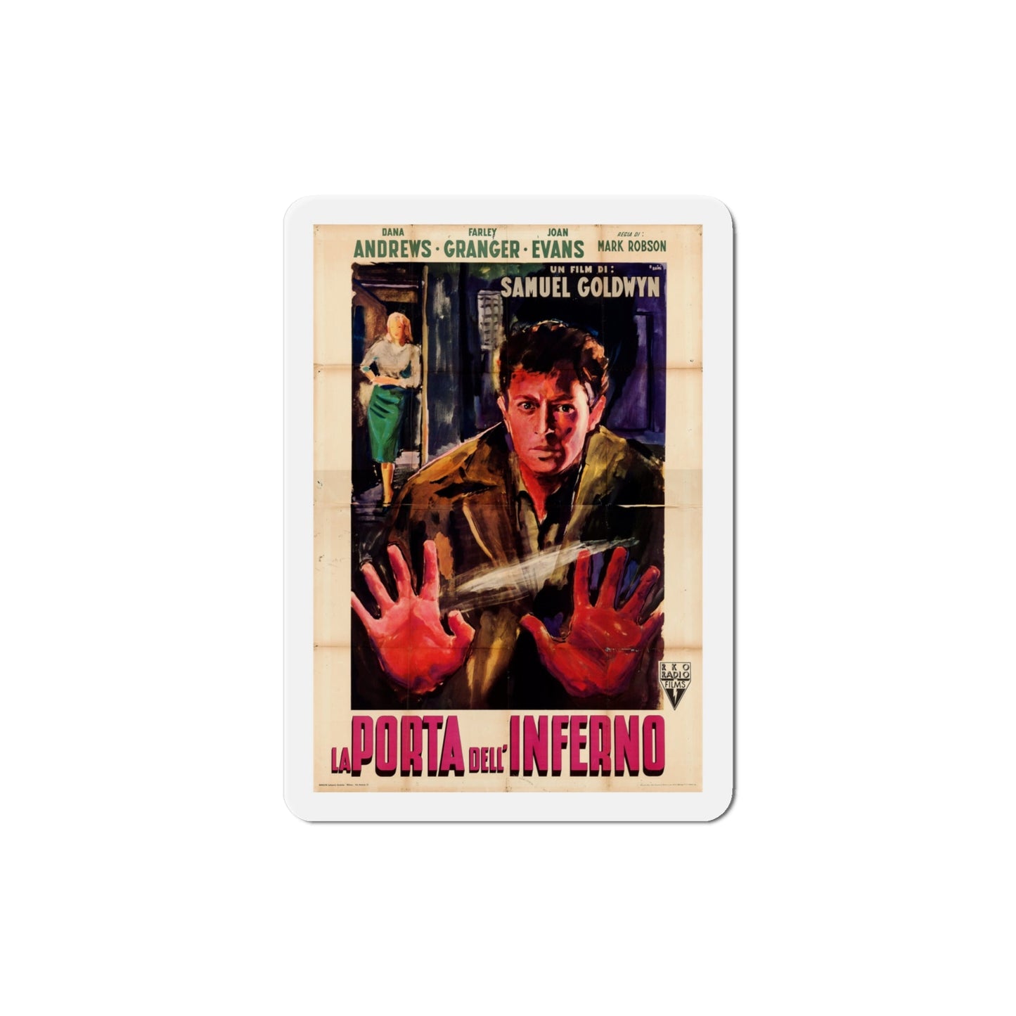 Edge of Doom 1950 v2 Movie Poster Die-Cut Magnet-4 Inch-The Sticker Space