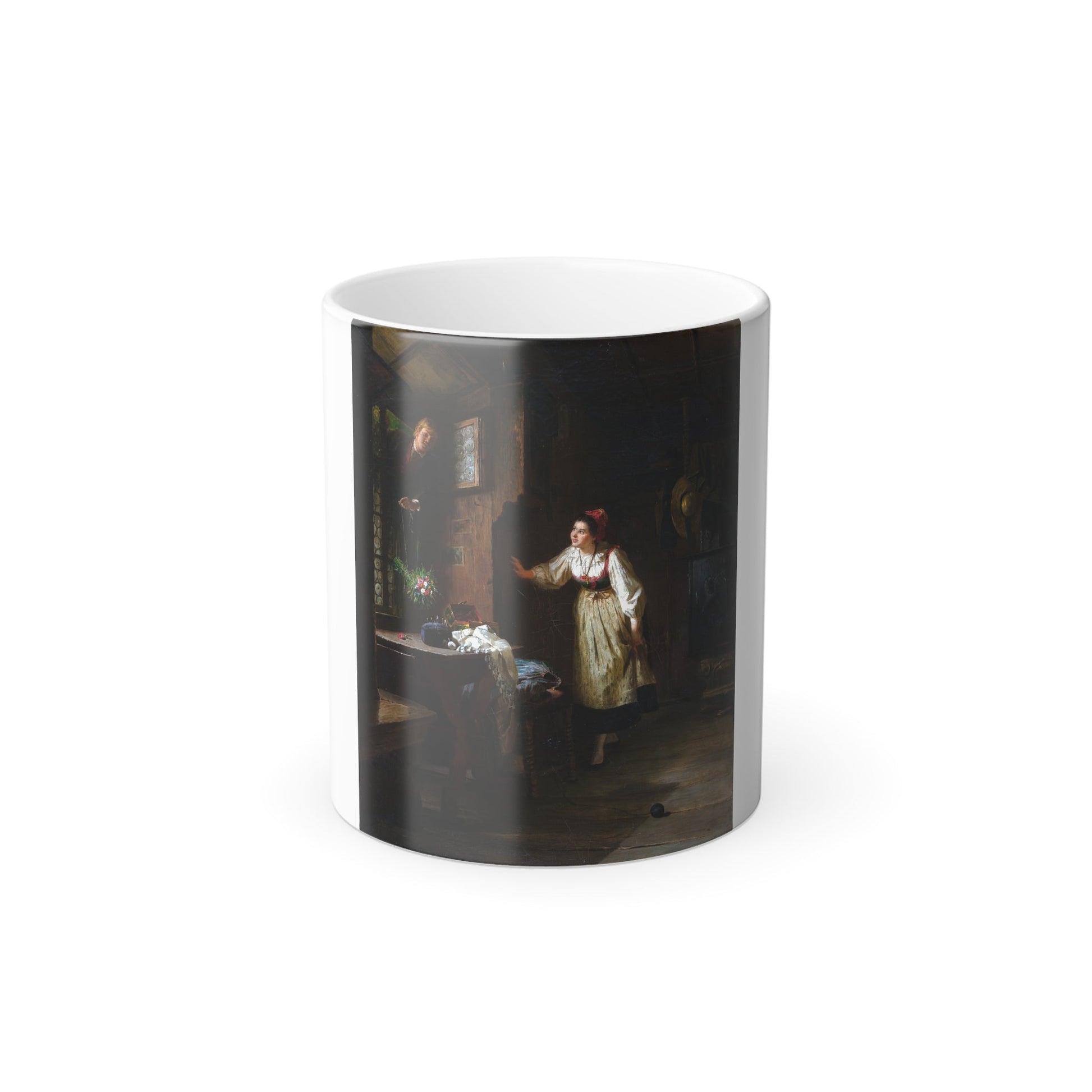 Ernst Meisel (1838-1895) The Courtship - Oil on Canvas - Color Changing Mug 11oz-11oz-The Sticker Space