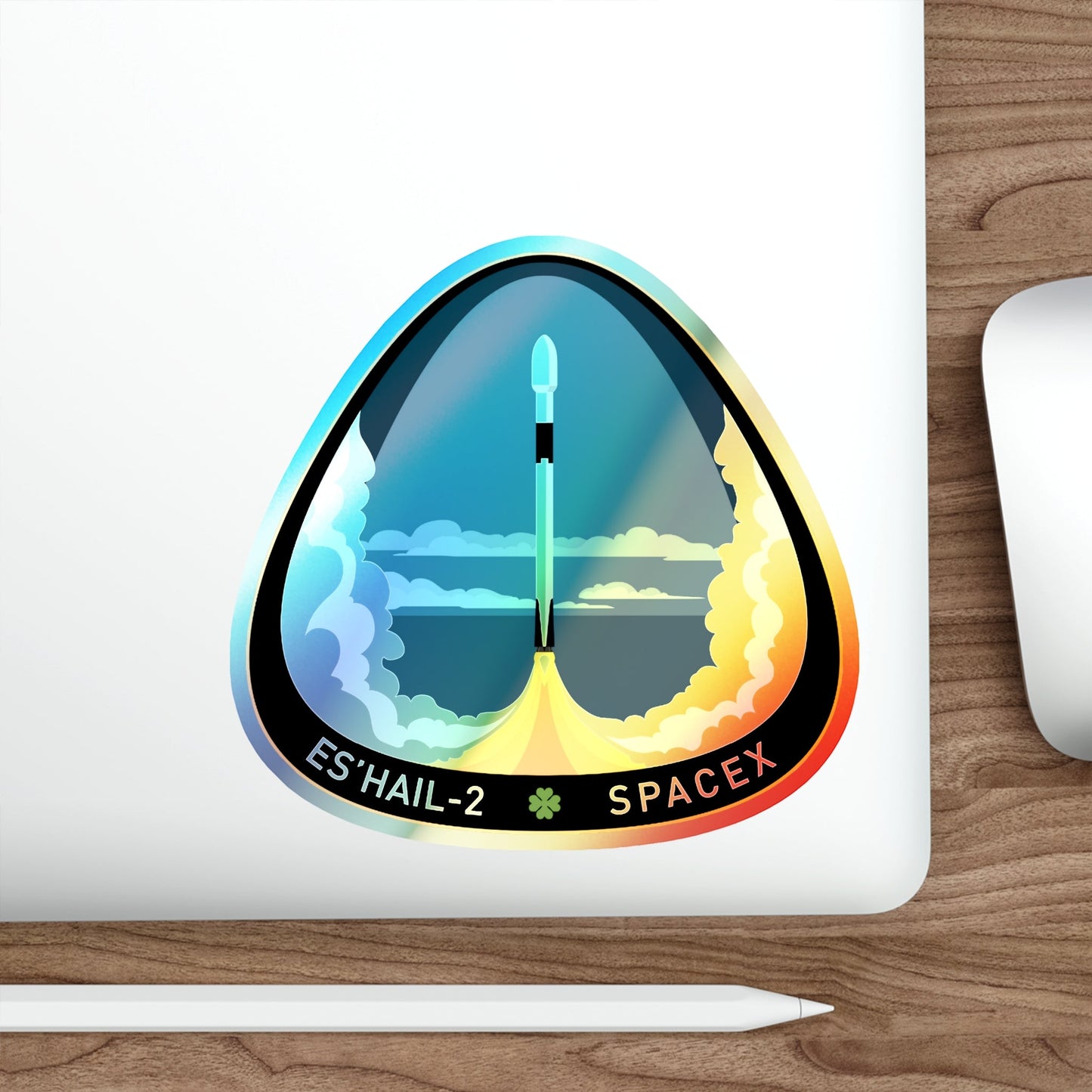 Es’hail-2 (SpaceX) Holographic STICKER Die-Cut Vinyl Decal-The Sticker Space