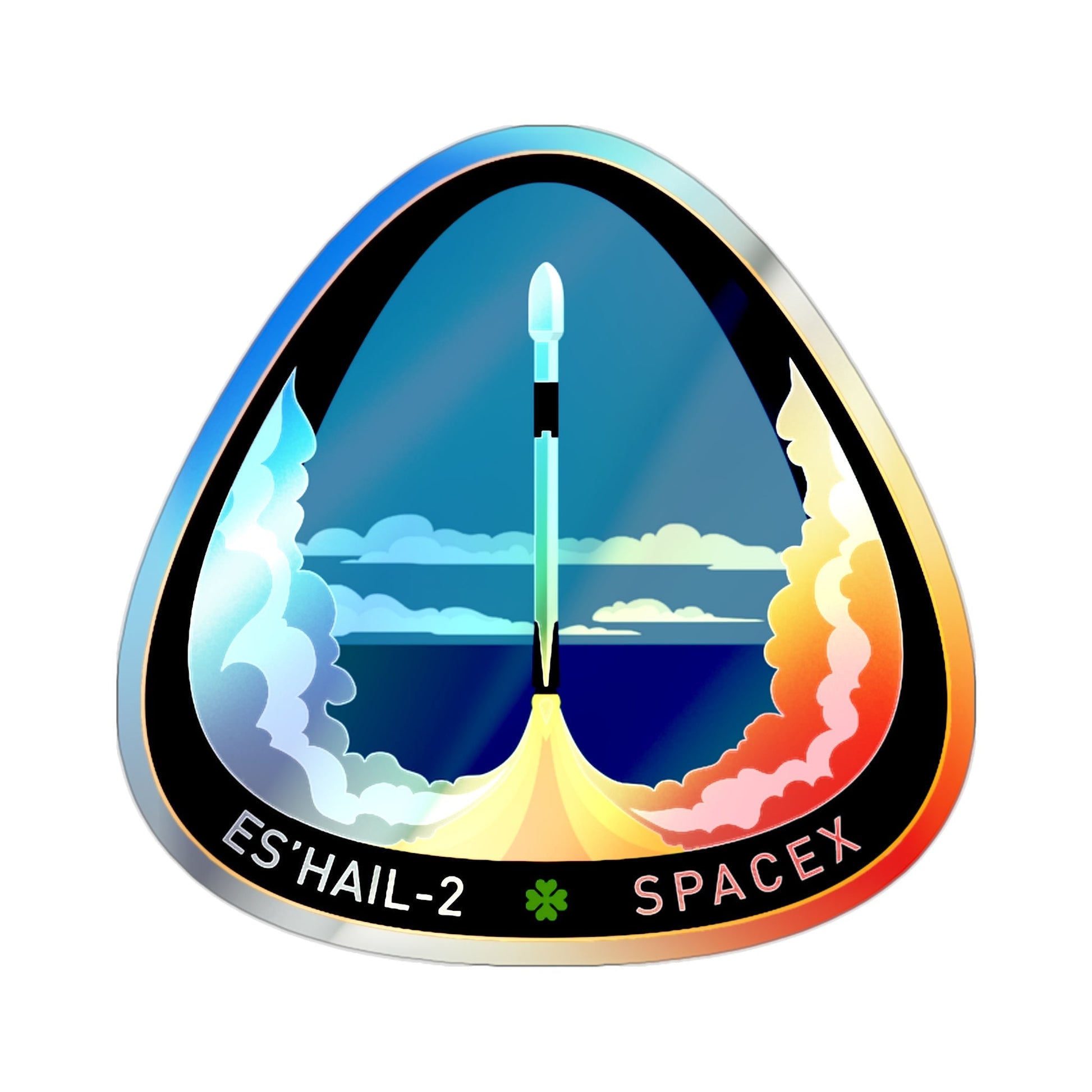 Es’hail-2 (SpaceX) Holographic STICKER Die-Cut Vinyl Decal-2 Inch-The Sticker Space