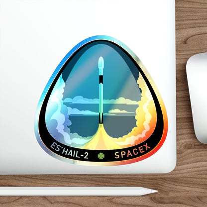 Es’hail-2 (SpaceX) Holographic STICKER Die-Cut Vinyl Decal-The Sticker Space