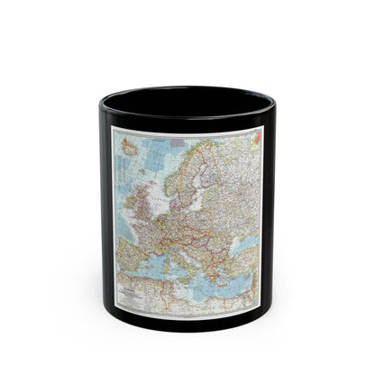 Europe (1957) (Map) Black Coffee Mug-11oz-The Sticker Space