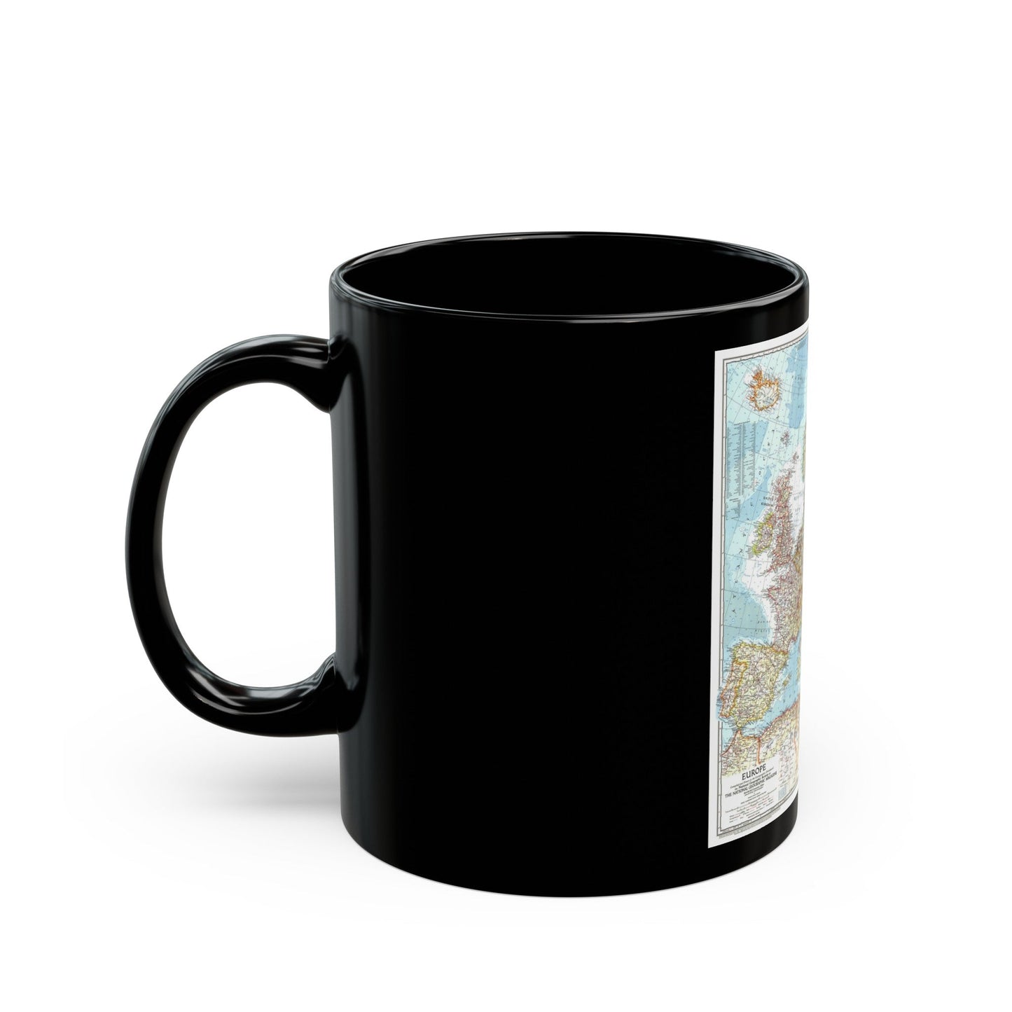 Europe (1957) (Map) Black Coffee Mug-The Sticker Space