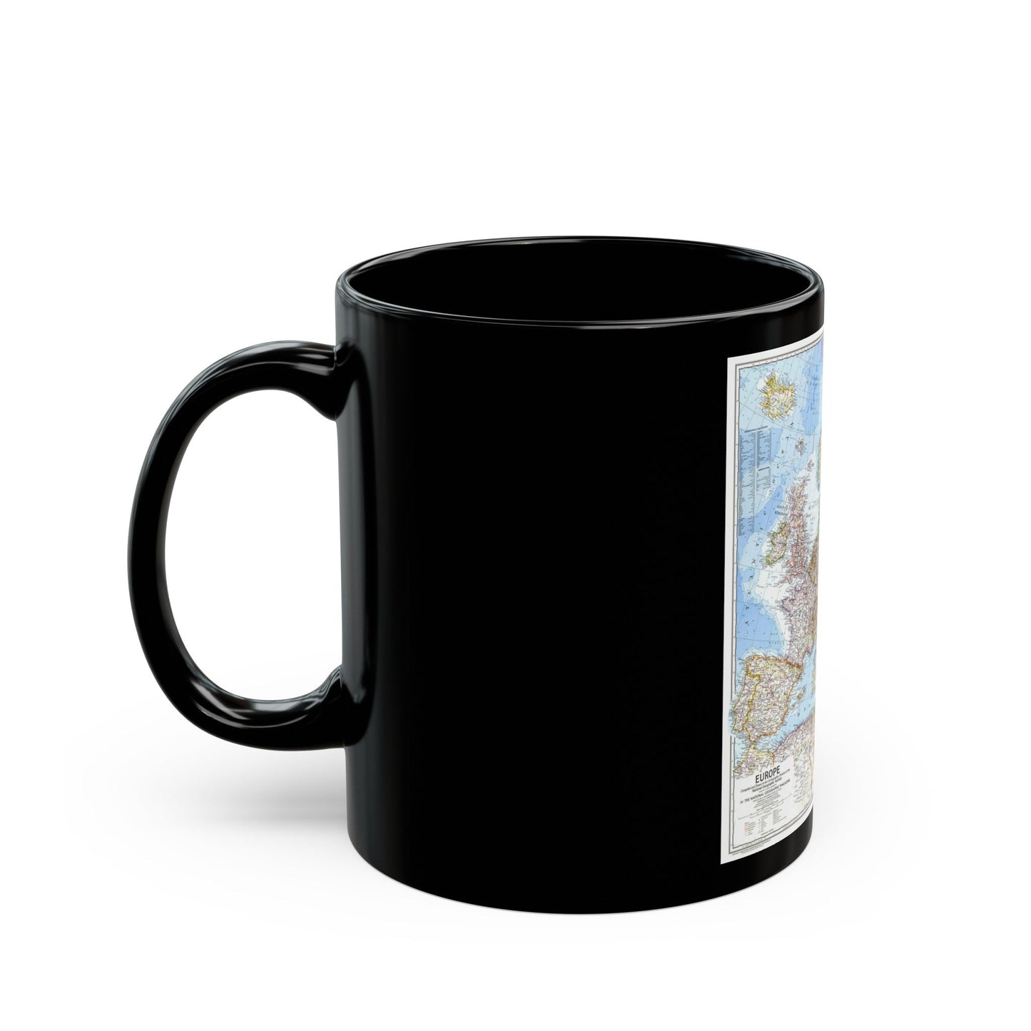 Europe (1969) (Map) Black Coffee Mug-The Sticker Space