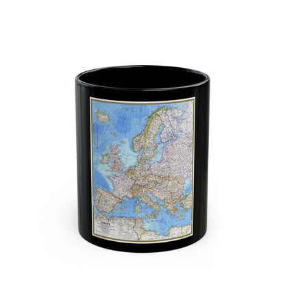Europe (1977) (Map) Black Coffee Mug-11oz-The Sticker Space