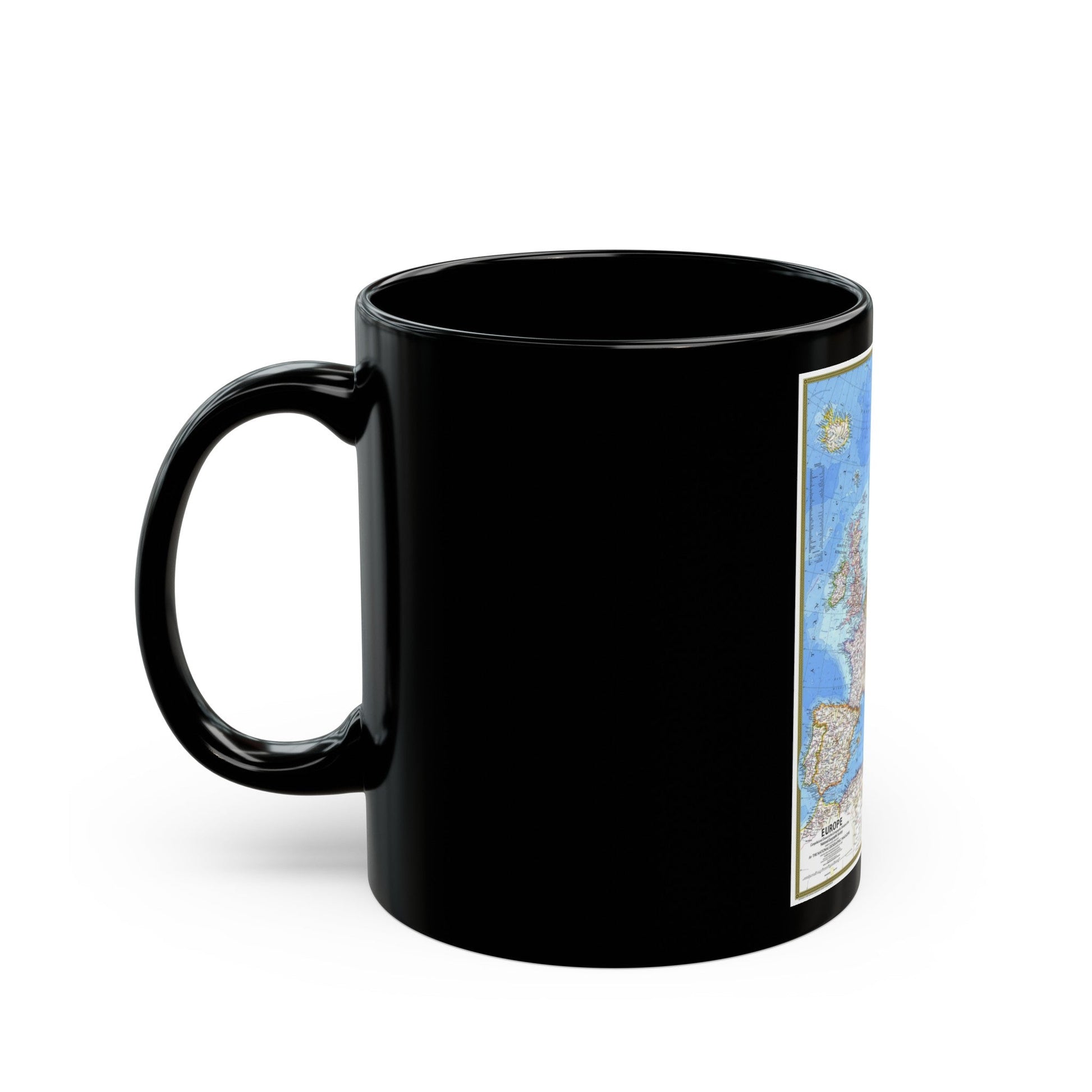 Europe (1977) (Map) Black Coffee Mug-The Sticker Space