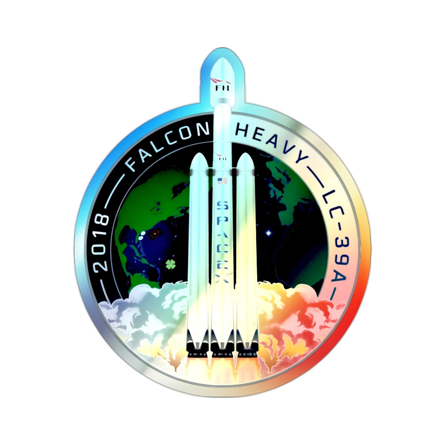 Falcon Heavy Demo (SpaceX) Holographic STICKER Die-Cut Vinyl Decal-2 Inch-The Sticker Space