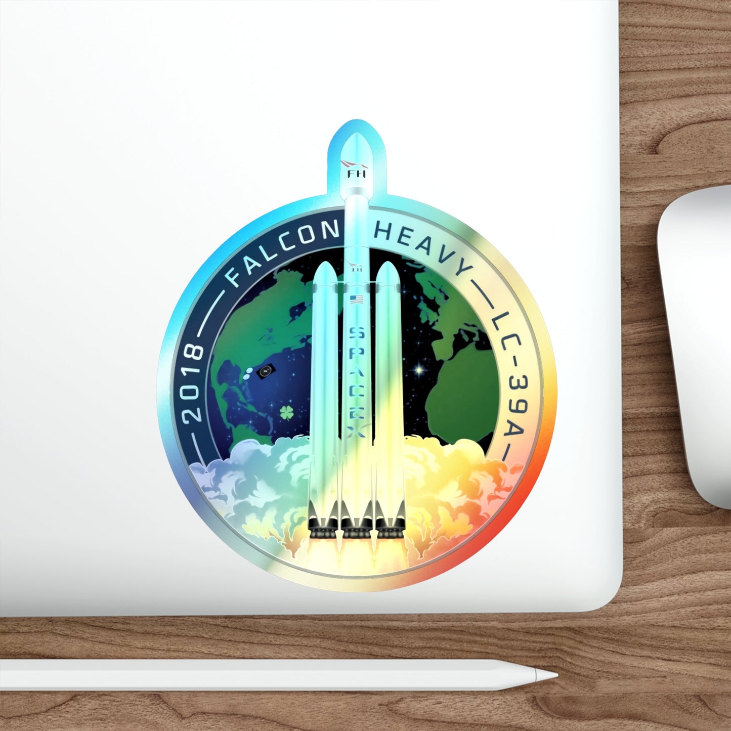 Falcon Heavy Demo (SpaceX) Holographic STICKER Die-Cut Vinyl Decal-The Sticker Space