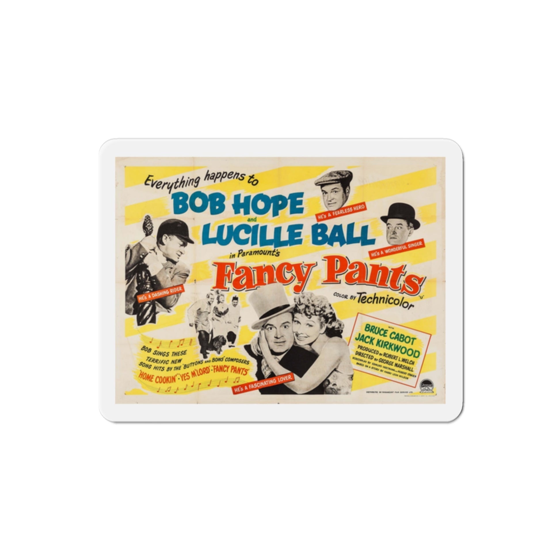 Fancy Pants 1950 v2 Movie Poster Die-Cut Magnet-2 Inch-The Sticker Space