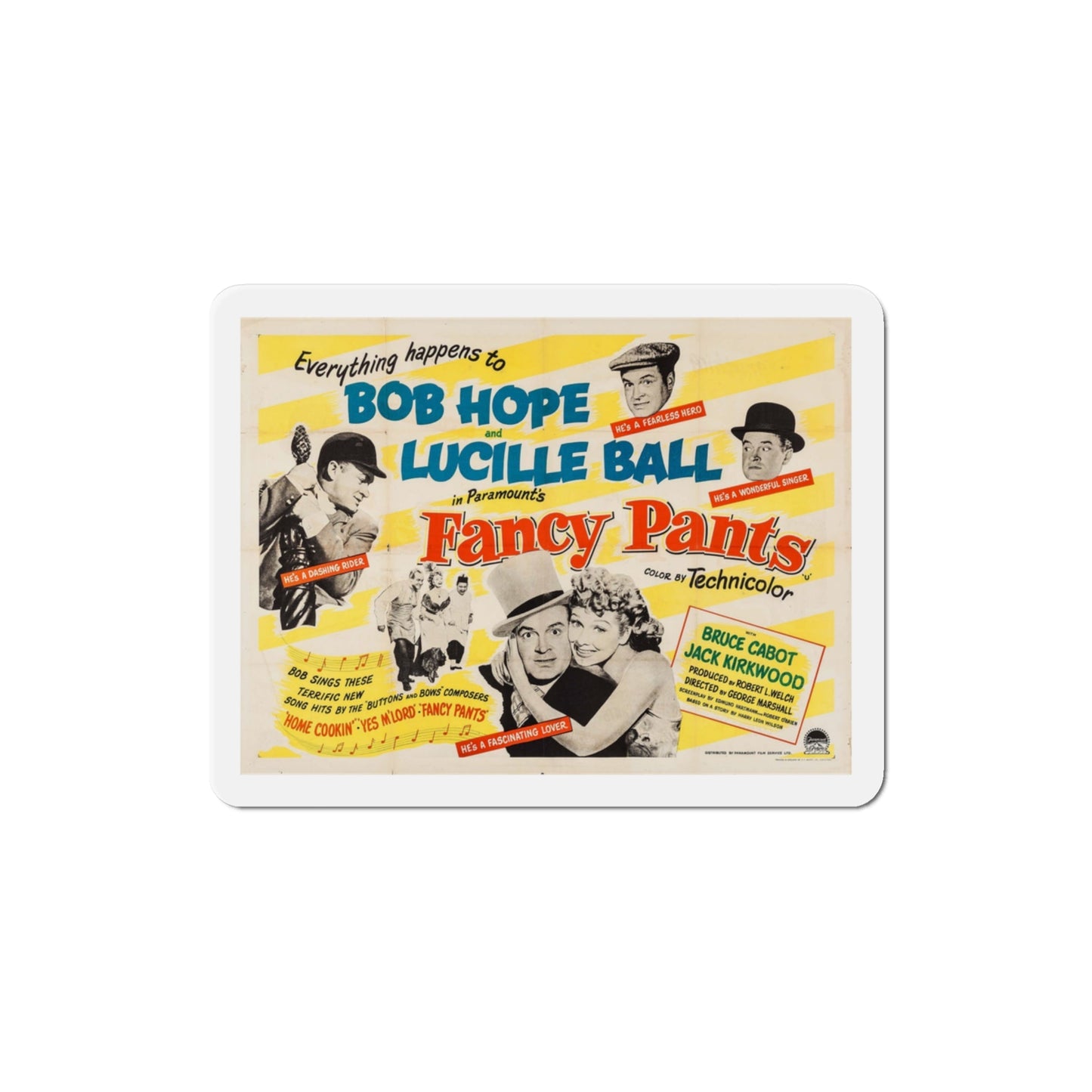 Fancy Pants 1950 v2 Movie Poster Die-Cut Magnet-3 Inch-The Sticker Space