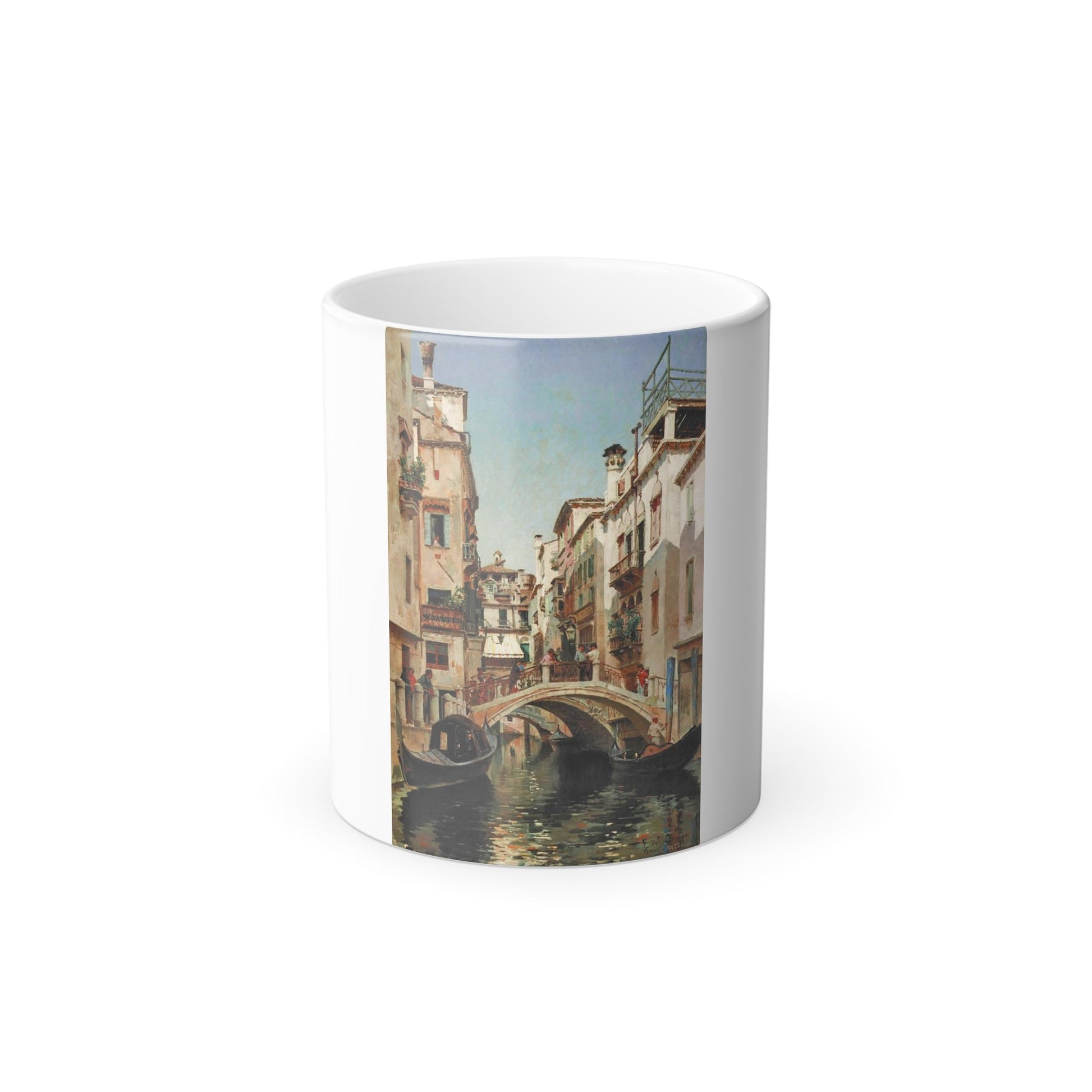 Federico del Campo (1837-1927) a busy venetian bridge - Color Changing Mug 11oz-11oz-The Sticker Space