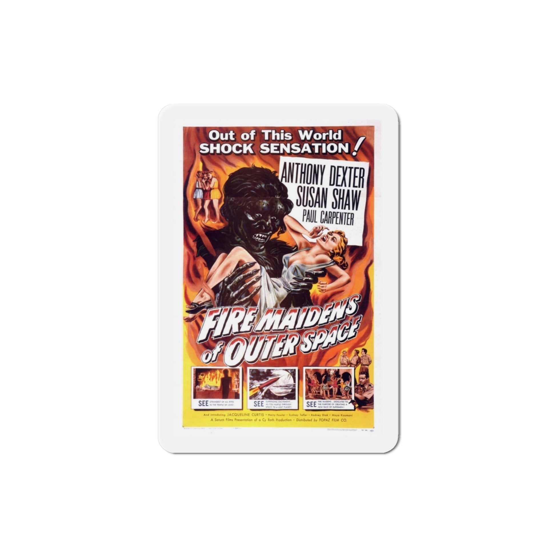 Fire Maidens of Outer Space 1956 Movie Poster Die-Cut Magnet-3 Inch-The Sticker Space
