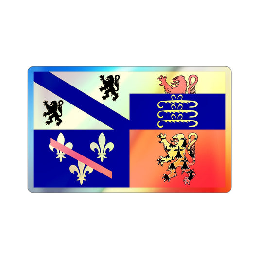 Flag of Ain France 2 Holographic STICKER Die-Cut Vinyl Decal-6 Inch-The Sticker Space