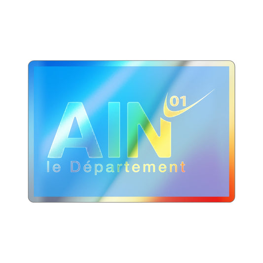 Flag of Ain France Holographic STICKER Die-Cut Vinyl Decal-6 Inch-The Sticker Space