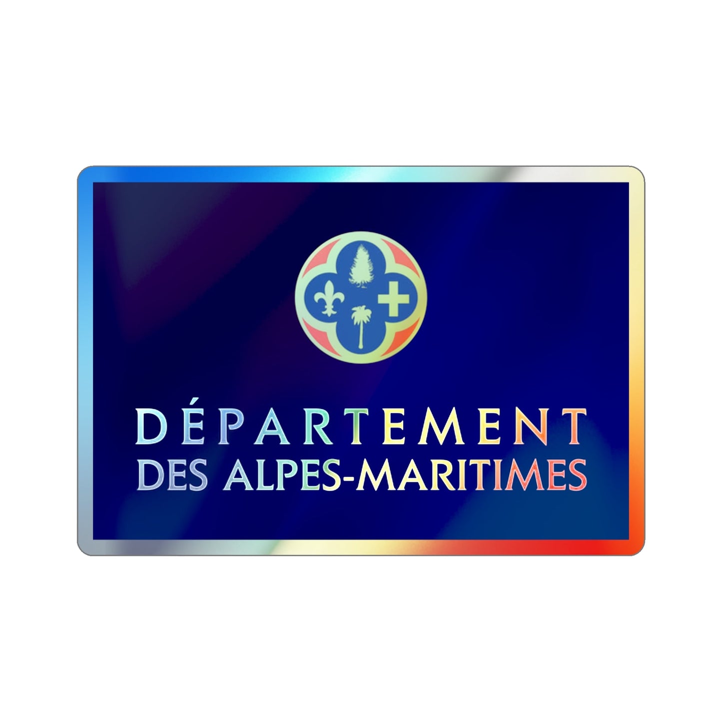 Flag of Alpes Maritimes France Holographic STICKER Die-Cut Vinyl Decal-2 Inch-The Sticker Space