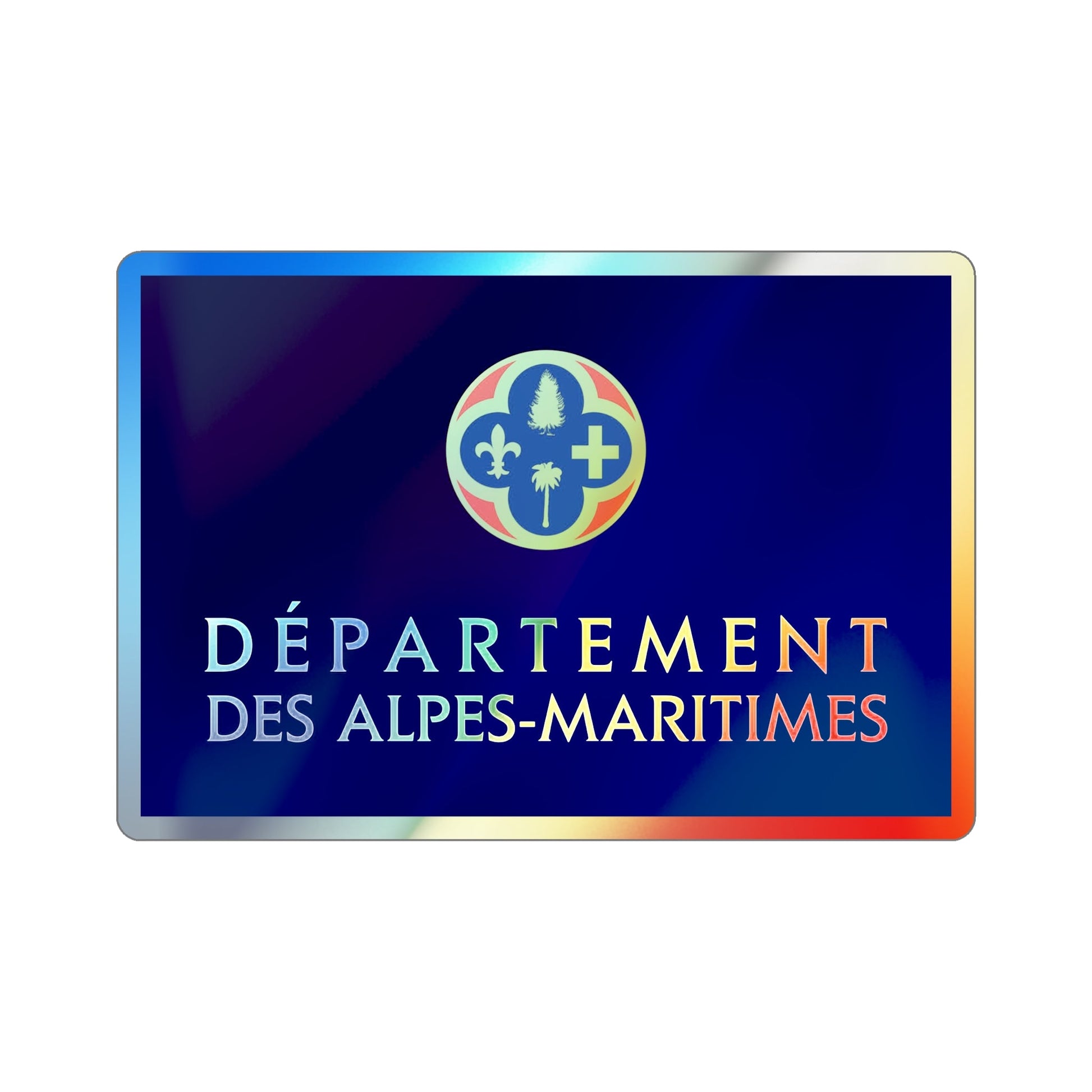 Flag of Alpes Maritimes France Holographic STICKER Die-Cut Vinyl Decal-4 Inch-The Sticker Space