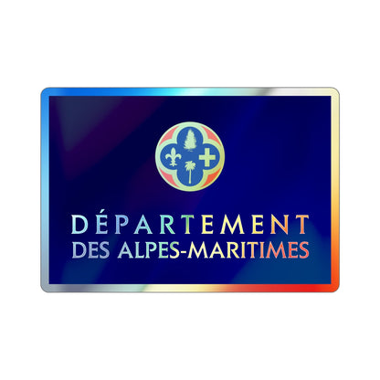 Flag of Alpes Maritimes France Holographic STICKER Die-Cut Vinyl Decal-4 Inch-The Sticker Space