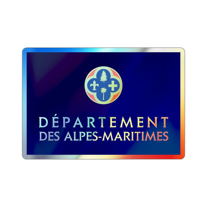 Flag of Alpes Maritimes France Holographic STICKER Die-Cut Vinyl Decal-6 Inch-The Sticker Space