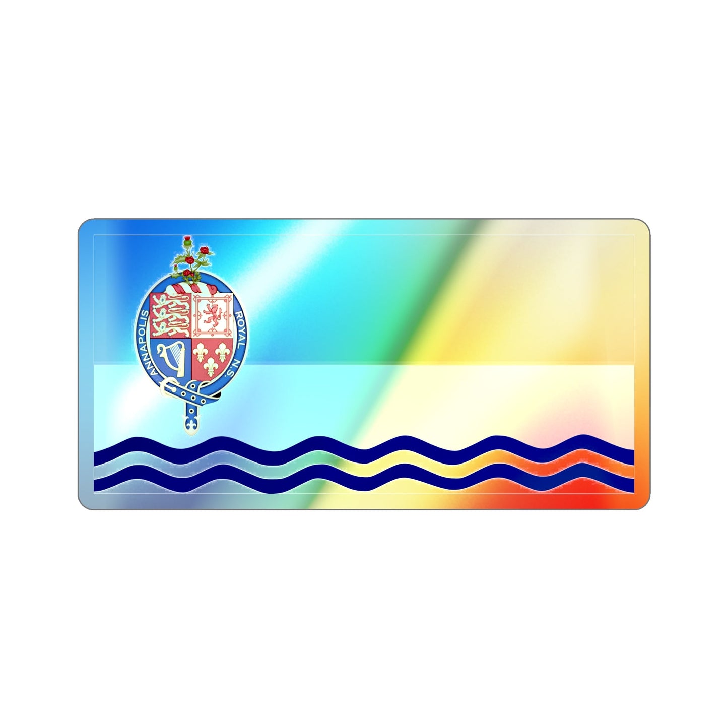 Flag of Annapolis Royal Canada Holographic STICKER Die-Cut Vinyl Decal-3 Inch-The Sticker Space