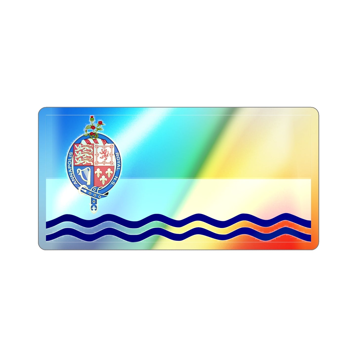 Flag of Annapolis Royal Canada Holographic STICKER Die-Cut Vinyl Decal-4 Inch-The Sticker Space