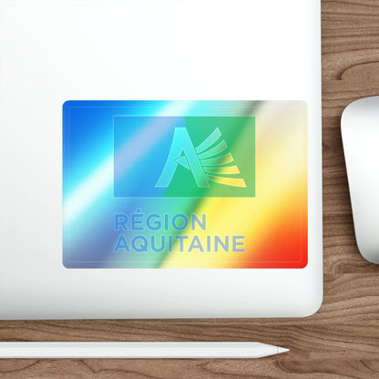 Flag of Aquitaine France 2 Holographic STICKER Die-Cut Vinyl Decal-The Sticker Space