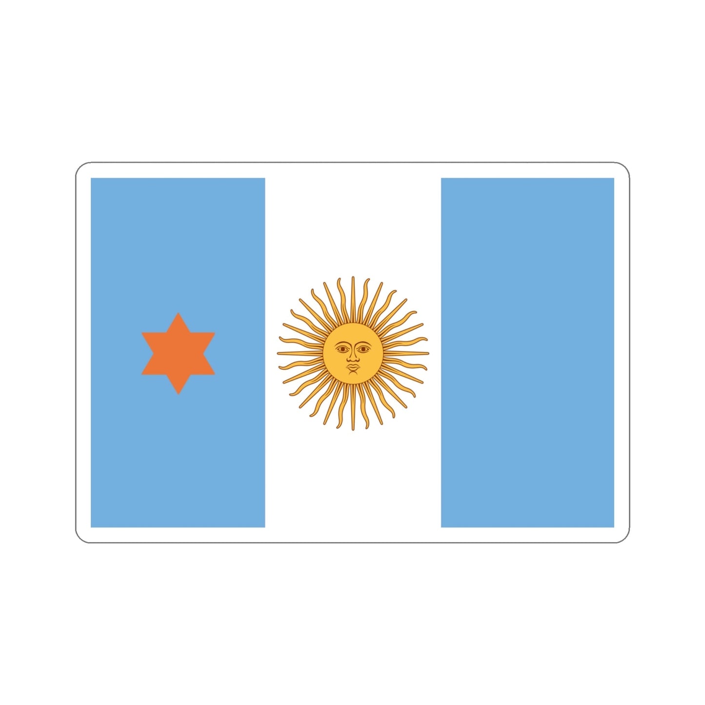 Flag of Argentine General de Brigada 1894 to 1904 STICKER Vinyl Die-Cut Decal-4 Inch-The Sticker Space