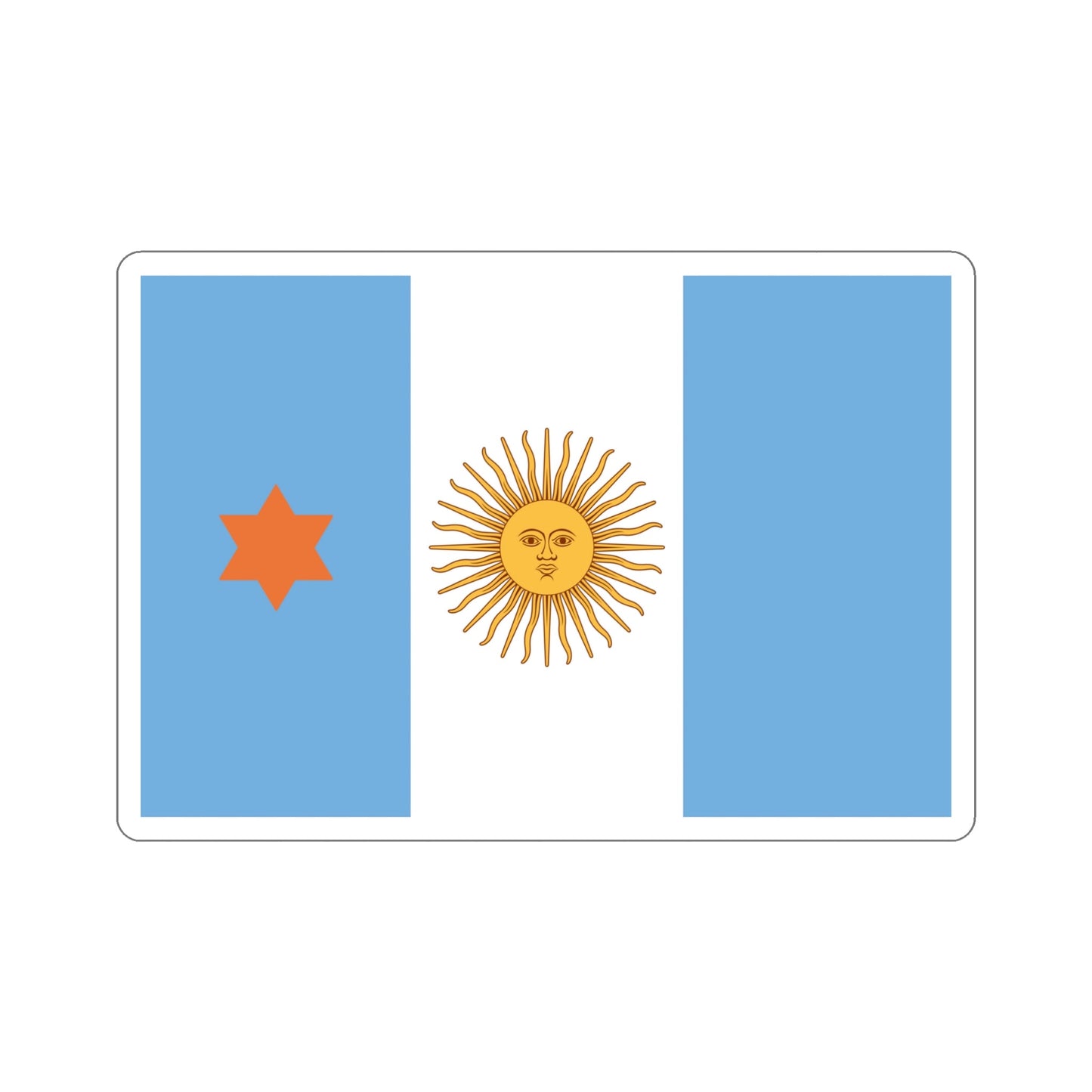 Flag of Argentine General de Brigada 1894 to 1904 STICKER Vinyl Die-Cut Decal-5 Inch-The Sticker Space