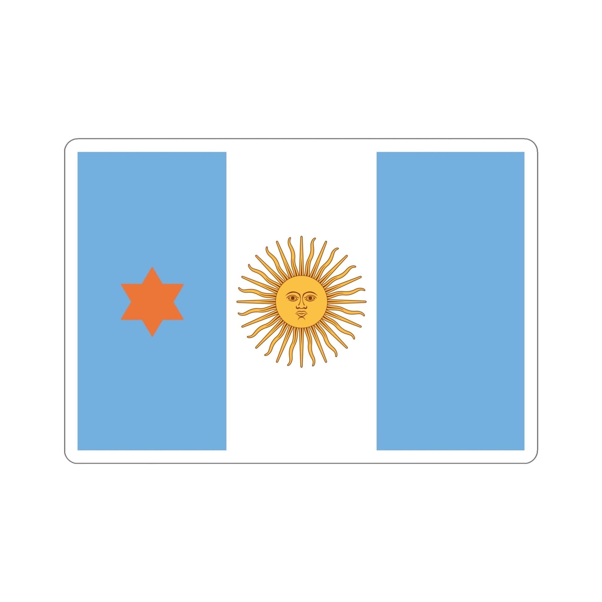 Flag of Argentine General de Brigada 1894 to 1904 STICKER Vinyl Die-Cut Decal-6 Inch-The Sticker Space