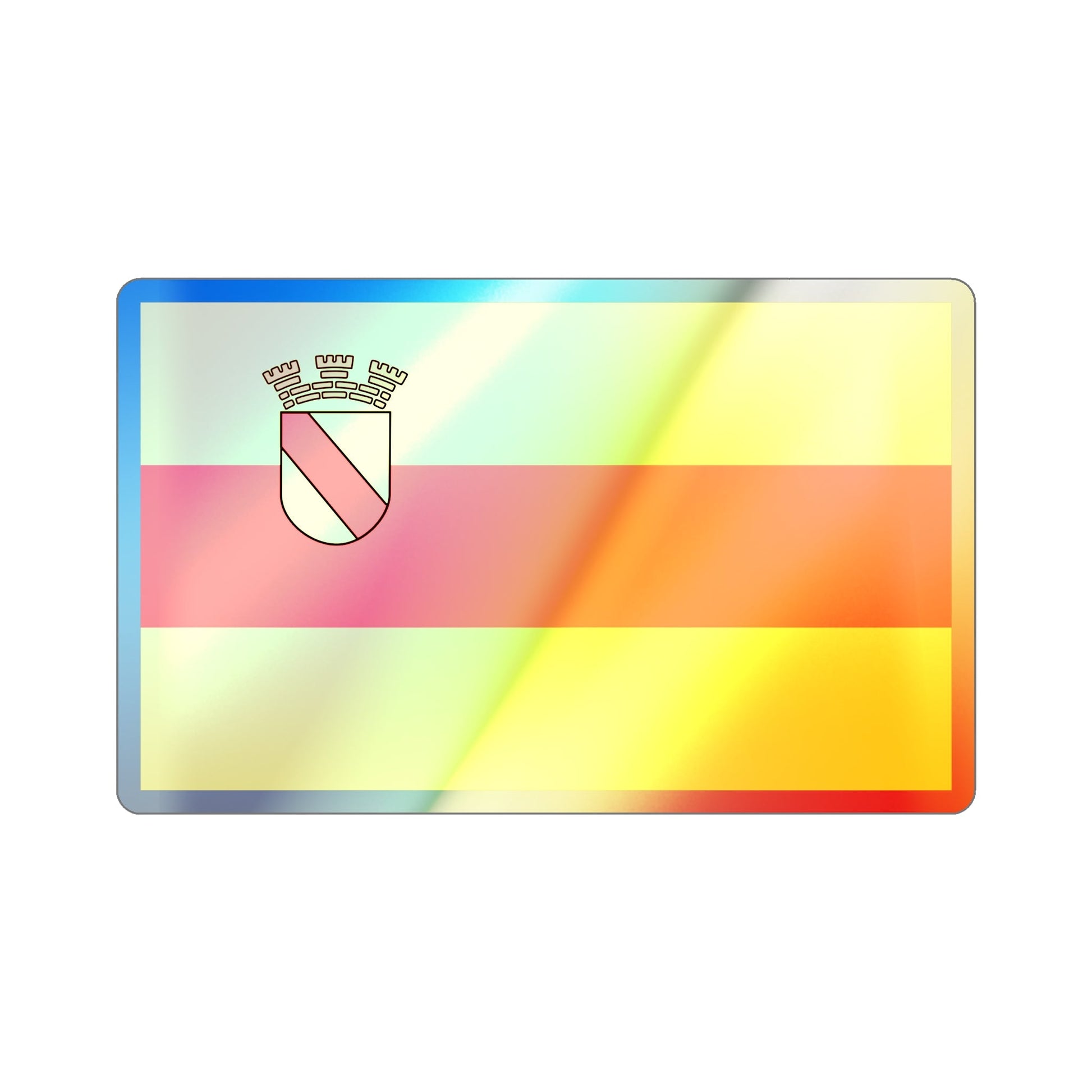 Flag of Baden Baden Germany Holographic STICKER Die-Cut Vinyl Decal-4 Inch-The Sticker Space