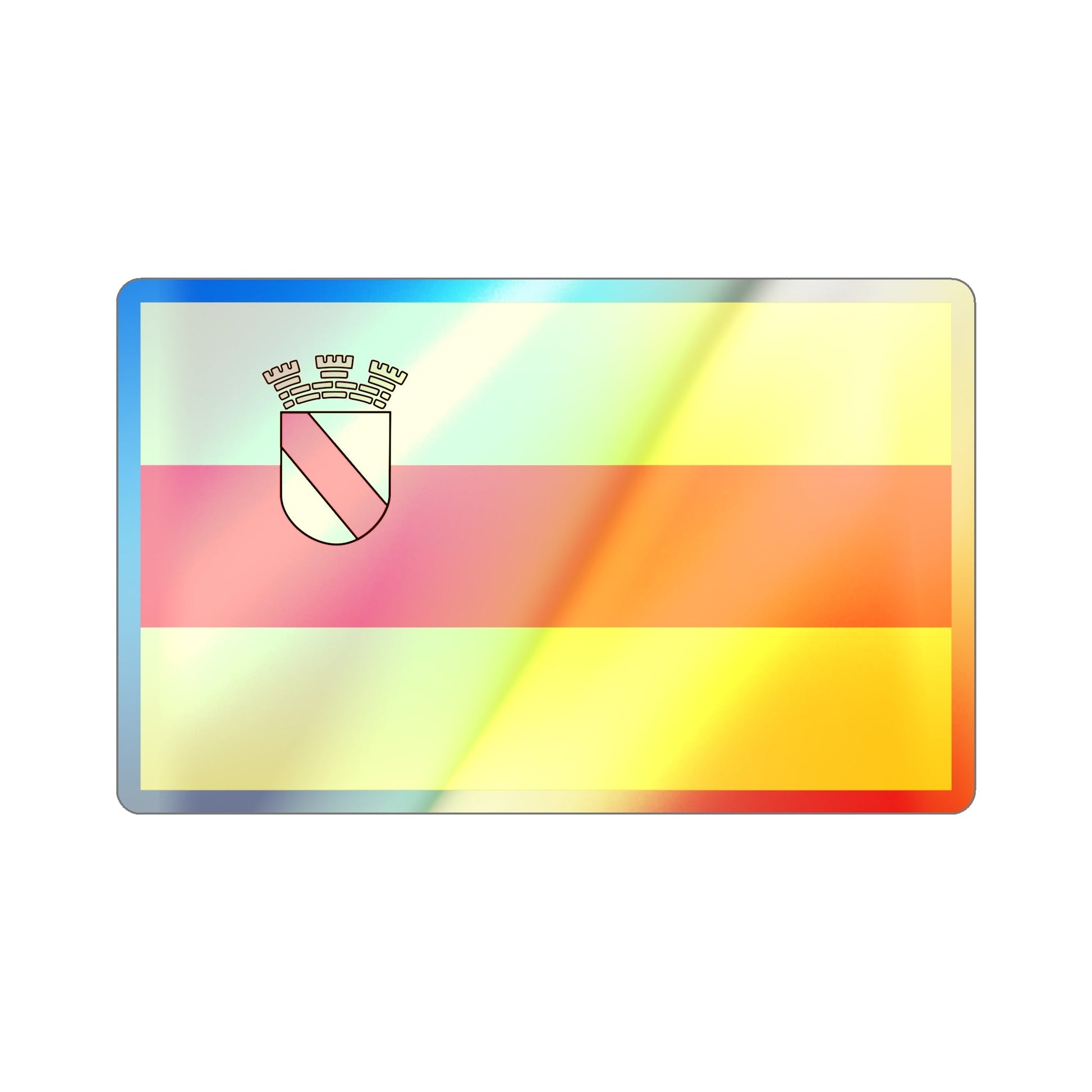 Flag of Baden Baden Germany Holographic STICKER Die-Cut Vinyl Decal-5 Inch-The Sticker Space