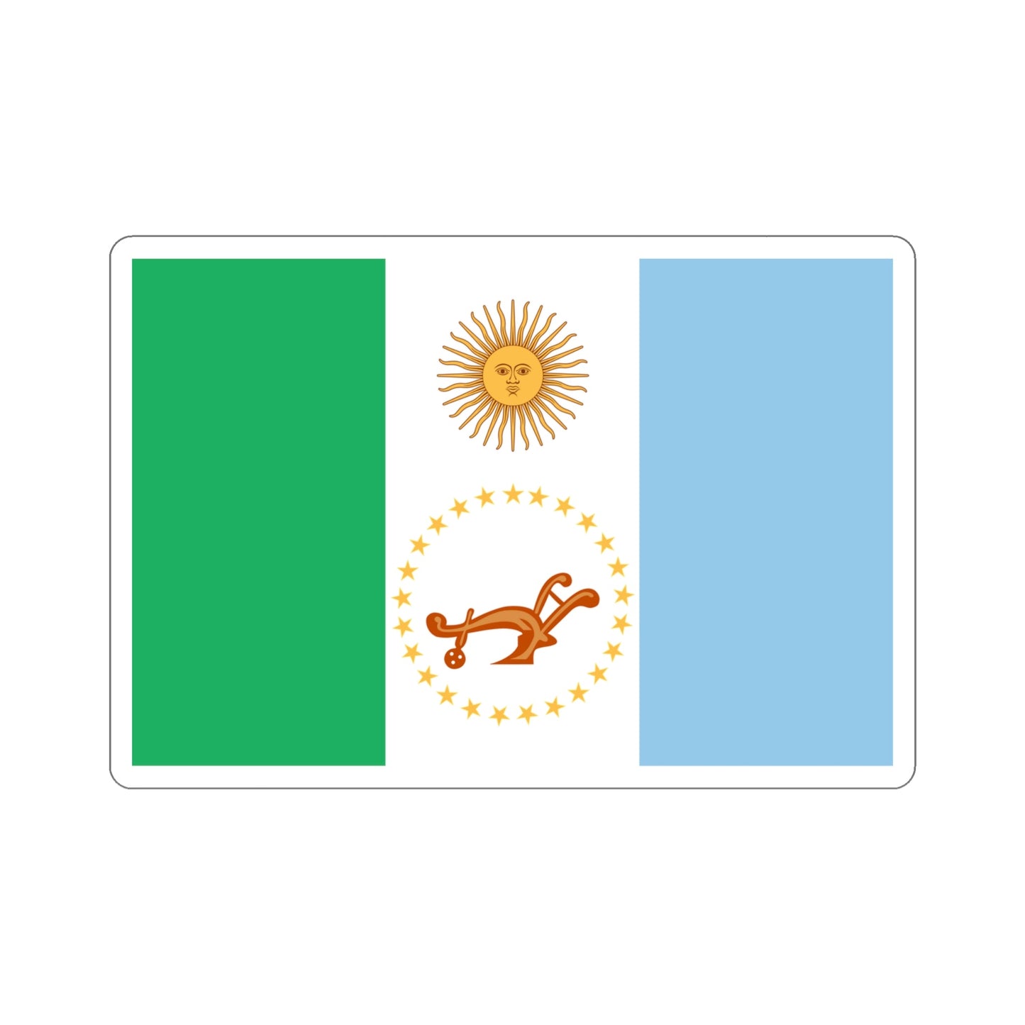 Flag of Chaco Province Argentina STICKER Vinyl Die-Cut Decal-4 Inch-The Sticker Space