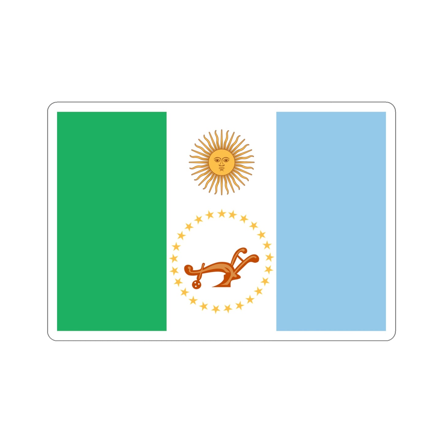 Flag of Chaco Province Argentina STICKER Vinyl Die-Cut Decal-5 Inch-The Sticker Space