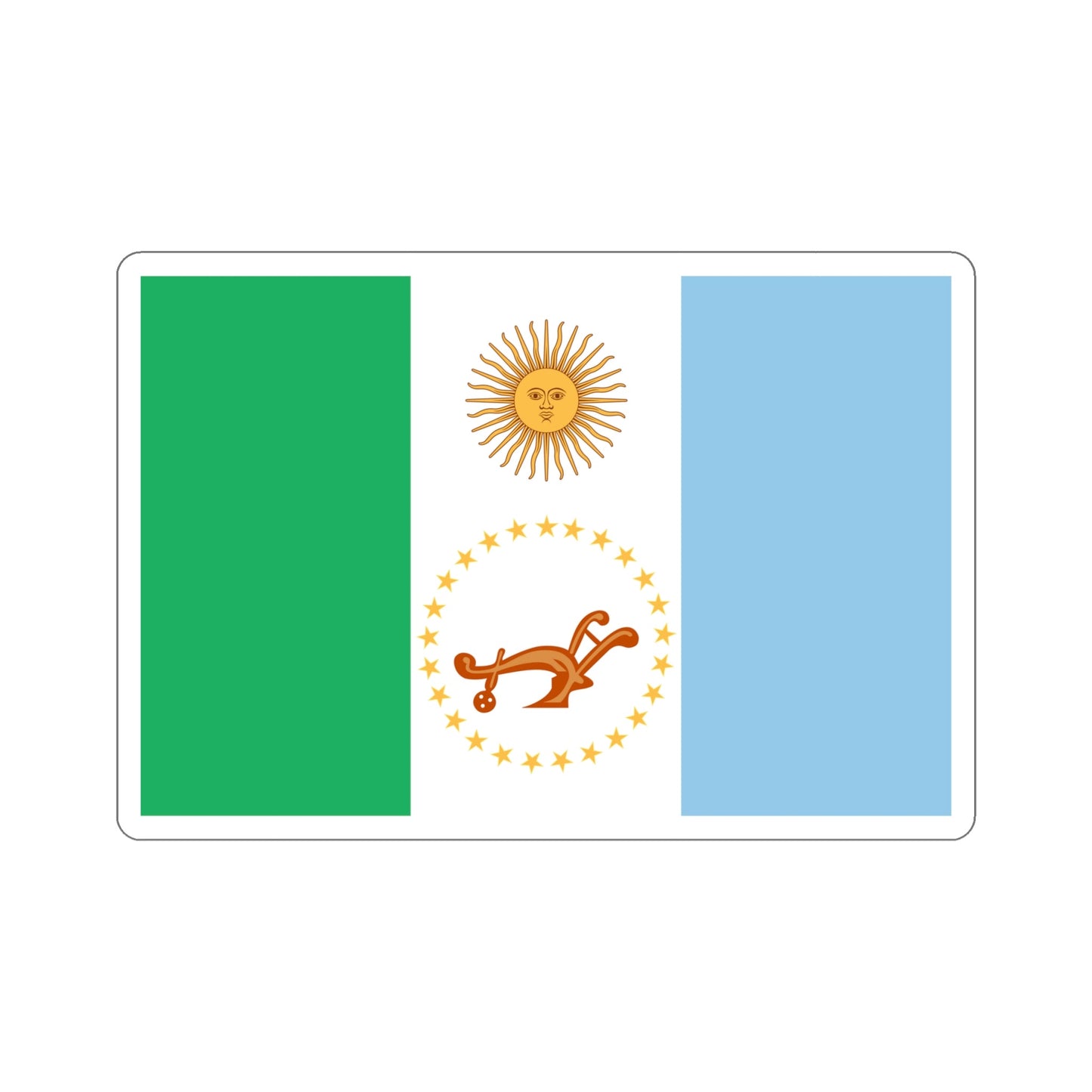 Flag of Chaco Province Argentina STICKER Vinyl Die-Cut Decal-6 Inch-The Sticker Space