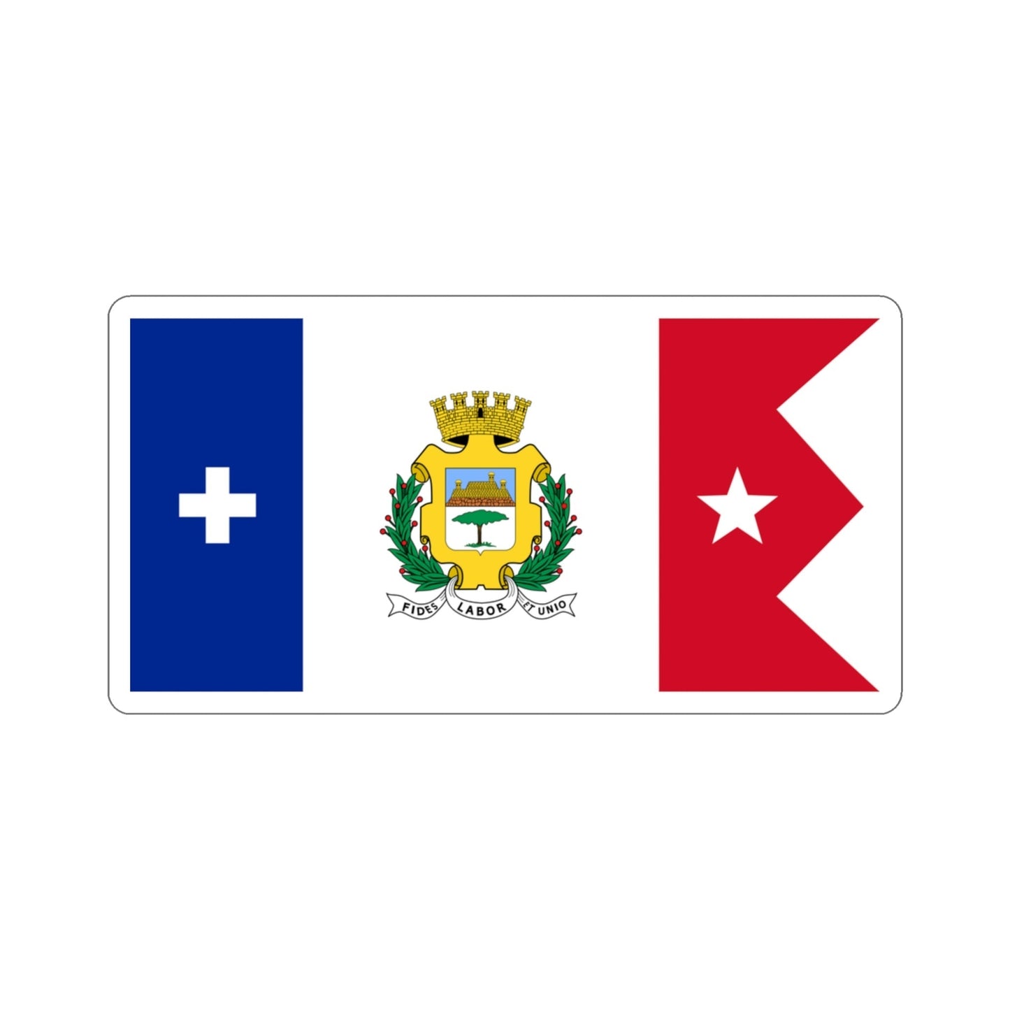 Flag of Cienfuegos, Cuba STICKER Vinyl Die-Cut Decal-3 Inch-The Sticker Space
