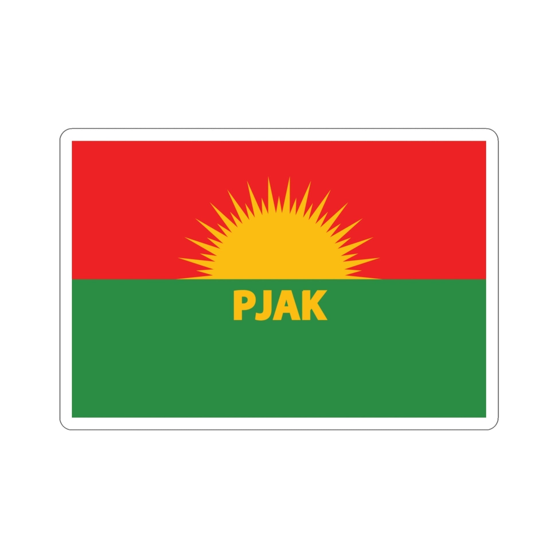 Flag of Partiya Jiyana Azad a Kurdistanê (Iran) STICKER Vinyl Die-Cut Decal-3 Inch-The Sticker Space